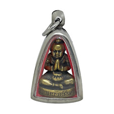 Gamble Lucky Attraction Voodoo Kuman Thong Buddha Amulet Pendant Stainless Case picture