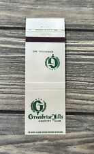 Vintage Greenbriar Hills Country Club Kirkwood MO Matchbook Cover picture