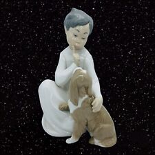 Vintage Lladro Figurine #4522 Retired Boy W Dog Glossy Crocker Spaniel 7”T 5.5”W picture