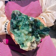 2100g Rare Transparent Green Cube Fluorite Mineral Crystal Specimen 1368 picture