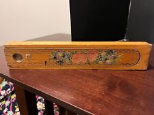 Vintage Flower Pattern Sliding Top Wood Wooden Pencil Box picture