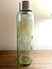 2019 Starbucks Recycled Glass Water Bottle 22oz Rainbow Iridescent Made In Spain picture