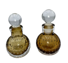 RARE BULLICANTE Amber Art Glass VTG Perfume Bottles 5