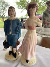 Palmer-pann Figurines Dated 1959 Original Sticker On Bottom Set Of 2 Boy And Gir picture