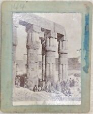 AUTHENTIC ANTIQUE ALBUMEN 1800s PHOTOGRAPH PHOTO ANCIENT SCENE LUXOR EGYPT IMAGE picture