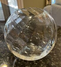 Lenox Optical Swirl Crystal Glass Rose Bowl Vase USA 7” H 8” W Globe Round NWOT picture