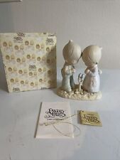 Vintage Precious Moments E-1375-B Prayer Changes Things Praying Boy & Girl 1978 picture