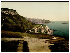 England. Isle of Wight. Ventnor Cliff Walk.  Vintage Photochrome by P.Z, Photo picture