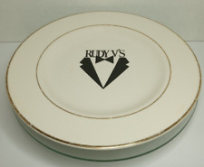 Vintage Homer Laughlin Best China Rudy V's Restuarant Plate White Gold Rim 10.5