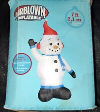 Gemmy Airblown Inflatable Snowman Christmas 7ft Damaged Box Needs Wall Adapter picture