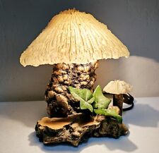 Vtg Magic Mushroom Lamp Co. Coral Burl Wood Tree Table Lamp Light Signed 1990 picture