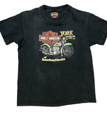 VTG Kids Harley Davison Motorcycle York Museum '89 Single Stitch Shirt Sz 10-12 picture
