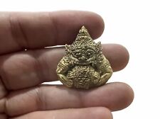 Powerful Brass Giant Phra Rahu Om Chan Moon Eater Thai Wealth Amulet Statue picture
