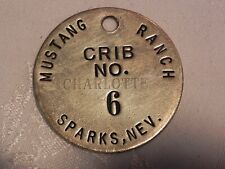 Vintage Mustang Ranch Key Chain Token Tag Crib No. 6 CHARLOTTE Sparks Nevada picture