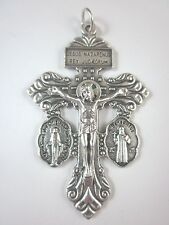 3-Way Pardon Crucifix with attached St Benedict & Miraculous Medals 2 1/4
