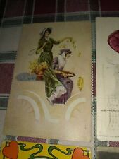 9 Vintage Postcards Lovely Women Deco Gold 1908 Lent VA Romance Victorian  picture