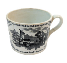 Dr. Benjamin Franklins Maxims 1820s Antique Staffordshire Childs Mug Cup Tea picture