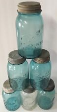 Lot of 6 Quart Ball Perfect Mason Fruit Jars #4 G,#3,#10,#3 A,#8, & #7, Chipped picture