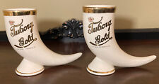 2 Tuborg Gold Horn Shaped Stein Mugs picture