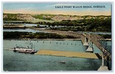 1915 Aerial View Eagle Point Wagon Bridge Dubuque Iowa IA Antique Postcard picture