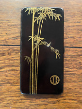 Vintage Japanese Damascene Komai Style Cigarette or Card Case of Bird in Bamboo picture