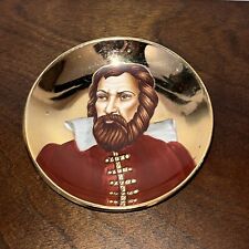 Vintage,Antique Italy Hand Painted 4” Inches Miniature On Plate Dante Galileo  picture