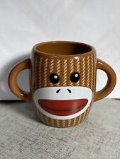 Galerie Double Sided Double Handle Sock Monkey 8 oz Ceramic Coffee/Tea Cup/Mug picture
