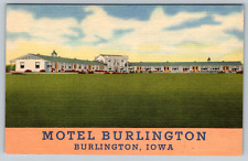 c1940s Linen Motel Burlington Iowa Postcard picture