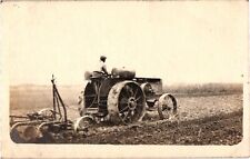 RPPC Antique J I Case Tractor Rear View With Implement Velox 1907-1917 Unposted picture