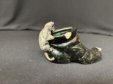 Vintage  “Puss In Boot” Ceramic Figurine with Cat and Mouse Black Shoe Lot#103 picture