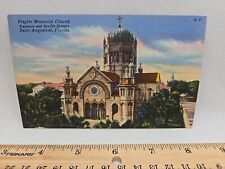 Vintage Linen Postcard Flagler Memorial Church Saint Augustine Florida picture