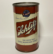 SCHLITZ BEER flat top can Cpyrt 1946 MILWAUKEE WI JUST THE KISS OF THE HOPS IRTP picture