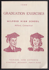 Milford High School Graduation exercies Program 1948 CT picture