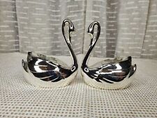 Swan Silver plated Candlestick Holders 2 pc Wm. A. Rogers Oneida Silversmiths picture
