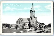Kaukauna Wisconsin WI Postcard Holy Cross Church Building Exterior 1920 Unposted picture