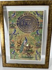 Original Framed Painting Jaipur Government Court Fee Stamp Paper Rajasthan India picture