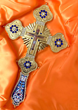 Orthodox priest Christian blessing enamel big cross picture