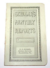 Antique Scholar's Monthly Reports School Report Card Blank CPA2-1 picture