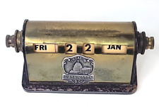 Vintage Brass Desktop Perpetual Calendar Washington D.C. Pewter Park Sherman MCM picture