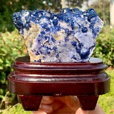 1.14LB  Rare transparent blue-green cubic fluorite mineral crystal sample/China picture