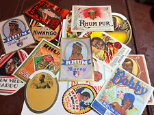 Collection Old Vintage 1930's RHUM RUM Liquor LABELS Black Men Women French picture