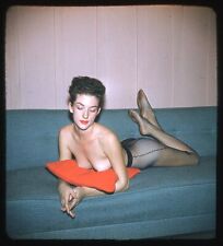 RARE VINTAGE 1950s 3-D STEREO KODACHROME COLOR SLIDE NUDE HELENE NORMAND picture