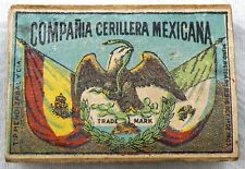 Rare Matchbox Campania Cerillera Mexicana Foldout Top Eagle ` Lion Lady w/ Roses picture