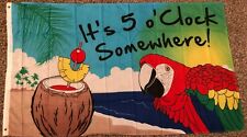 NEW 3X5ft ITS 5 O CLOCK SOMEWHERE PARROT FLAG superior quality fade resist picture
