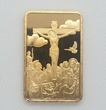 Jesus Christ On the Cross 'The Crucifixion' Bullion Finished in 24k Gold picture