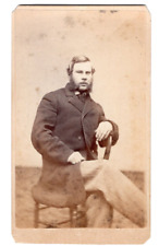 BOSTON 1860s Civil War Union Man Long Coat Soldier Veteran CDV by E.L. ALLEN picture