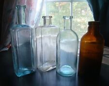 ANTIQUE 1870's- 1880's LOT 4 CRUDE APOTHECARY- MEDICINE BOTTLES picture