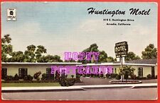 ROUTE 66 ~ ARCADIA, CA ~ HUNTINGTON  MOTEL ~ linen  postcard ~ 1950s  picture