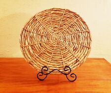 Vintage Handcrafted Woven Large Hot Plate Trivet Fall Holiday Farmhouse Decor picture