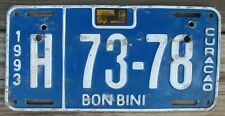 1993 Curacao License Plate 'Bon Bini' - H73-78 picture